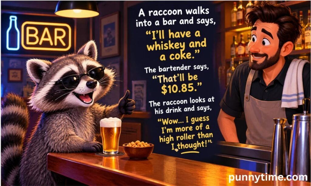 A Raccoon Walks into a Bar Joke