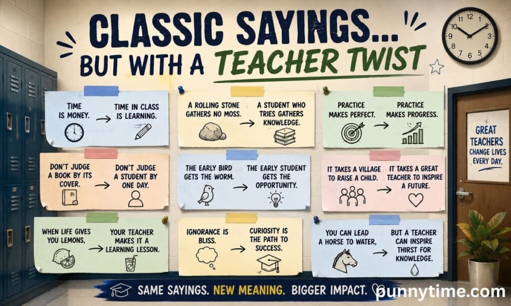 Classic Sayings… But with a Teacher Twist