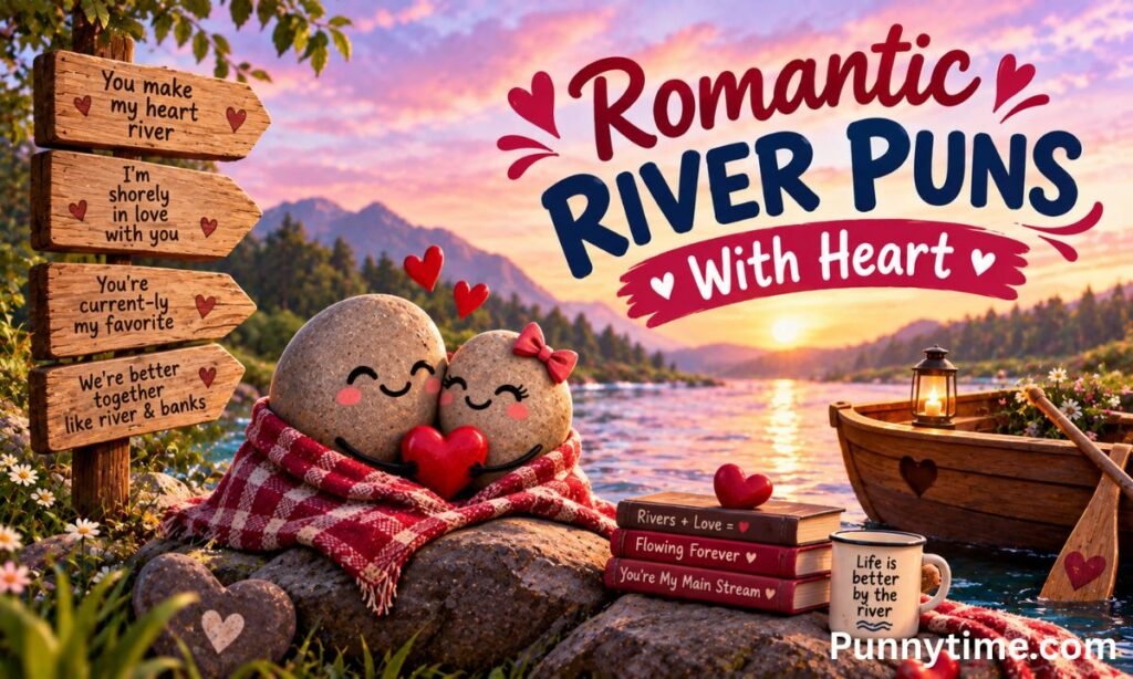 Romantic River Puns With Heart