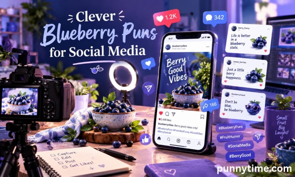 Clever Blueberry Puns for Social Media