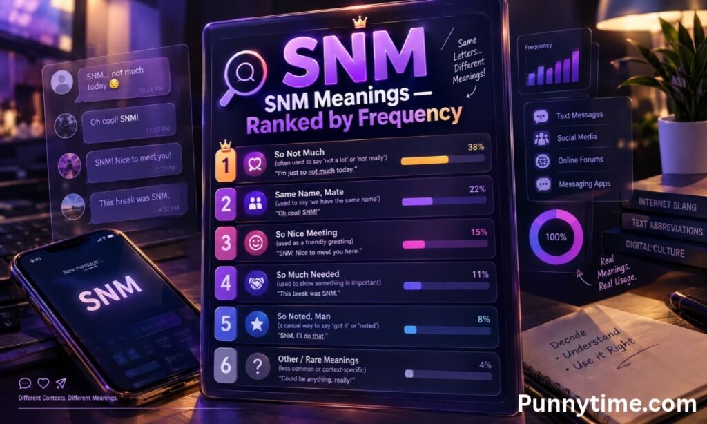 Every Real Meaning of SNM in Text
